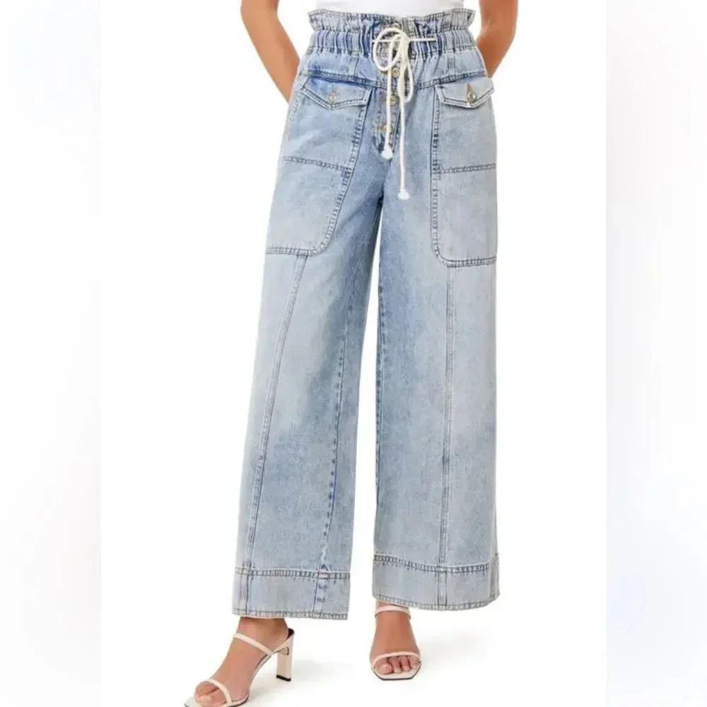 Habitual Paperbag Waist Wide Leg
Jeans In Pacific - size M
